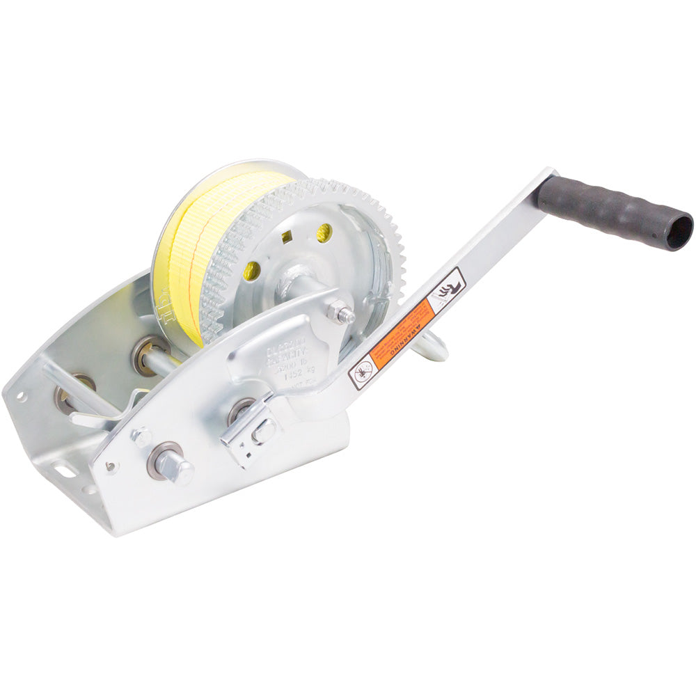Load Rite TwoSpeed Trailer Winch 3200lbs 25 Yellow Heavy Duty Strap 608930