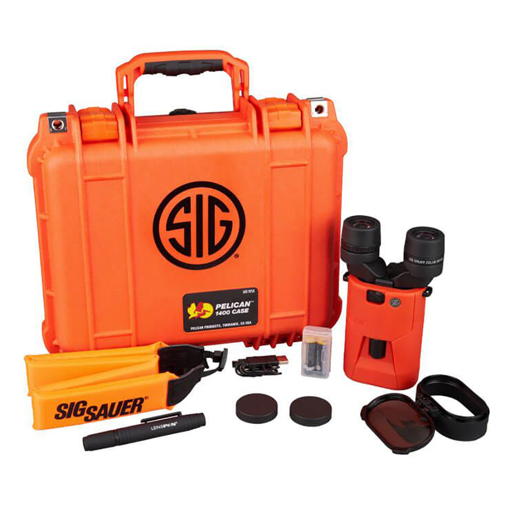 SIG SAUER ZULU6 HDX Marine Binocular wPolarized Flip Lens 16x42mm Orange SOZ6WP16M