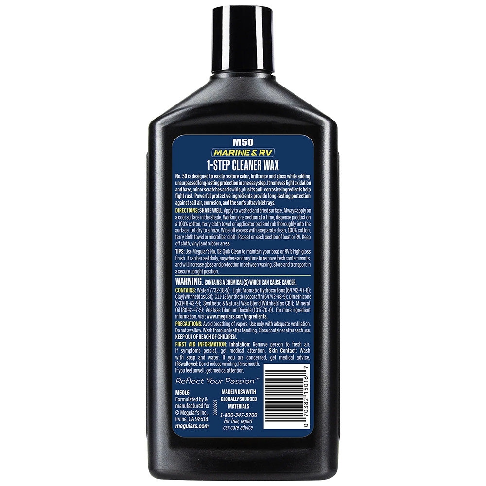 Meguiars BoatRV Cleaner Wax 16 oz Case of 6 M5016CASE