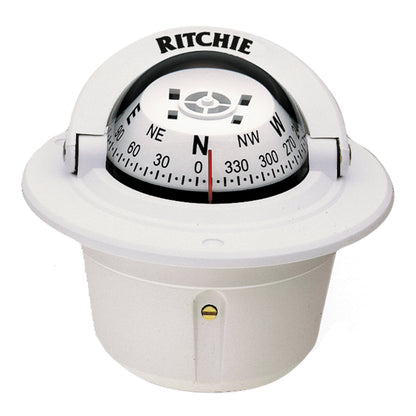 Ritchie F50W Explorer Compass  Flush Mount  White F50W