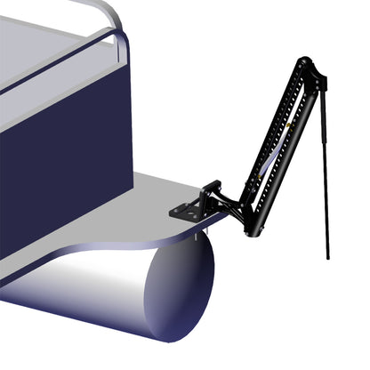 Power-Pole Deck Mount - 0" Setback - 6" Rise - Black [PKB-D-0-4-U-BK]