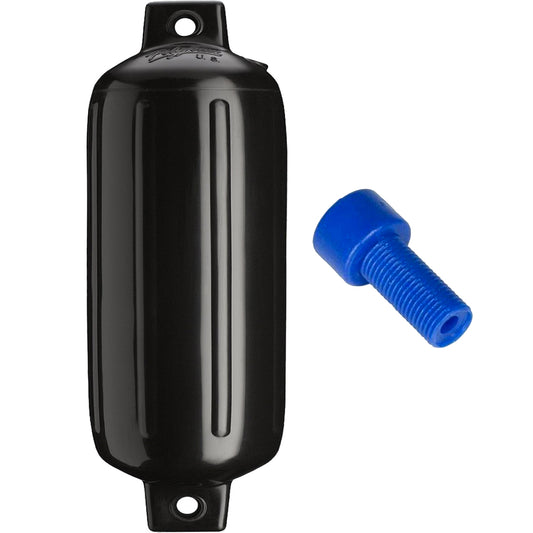 Polyform G-6 Twin Eye Fender 11" x 30" - Black w/Adapter [G-6 BLACK W/AIR ADAPTER]