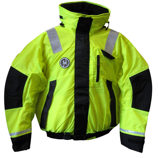 First Watch AB-1100 Flotation Bomber Jacket - Hi-Vis Yellow/Black - Medium [AB-1100-HV-M]