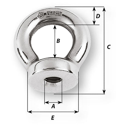 Wichard 1/2 Eye Nut - 1-1/16" Diameter [6361W]