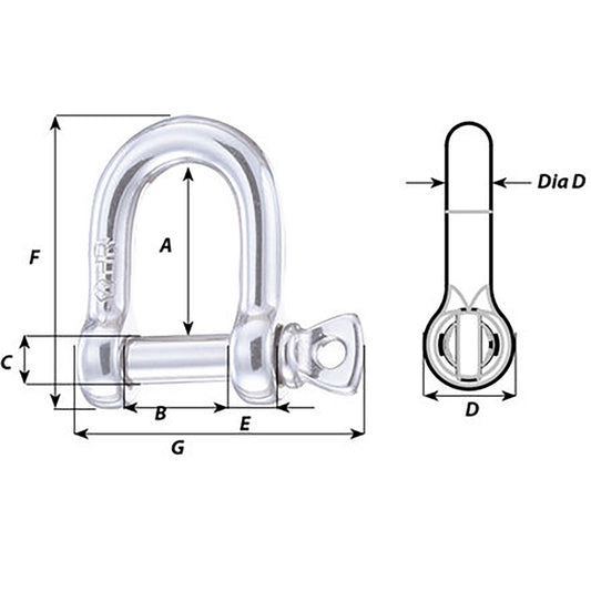 Wichard HR D Shackle - 14mm Diameter [11207]